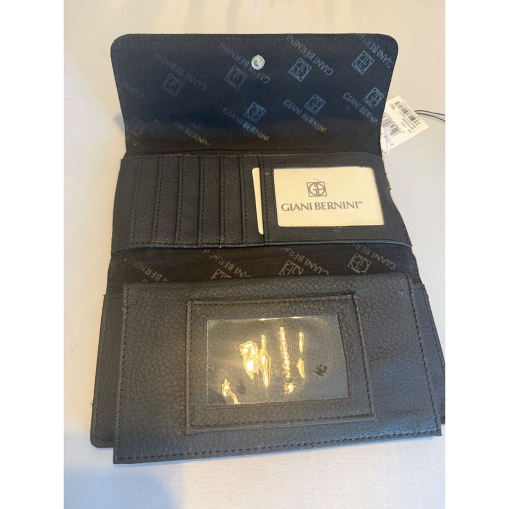 NEW Giani Bernini Black Genuine Leather Bifold Wallet NWT Style 235509